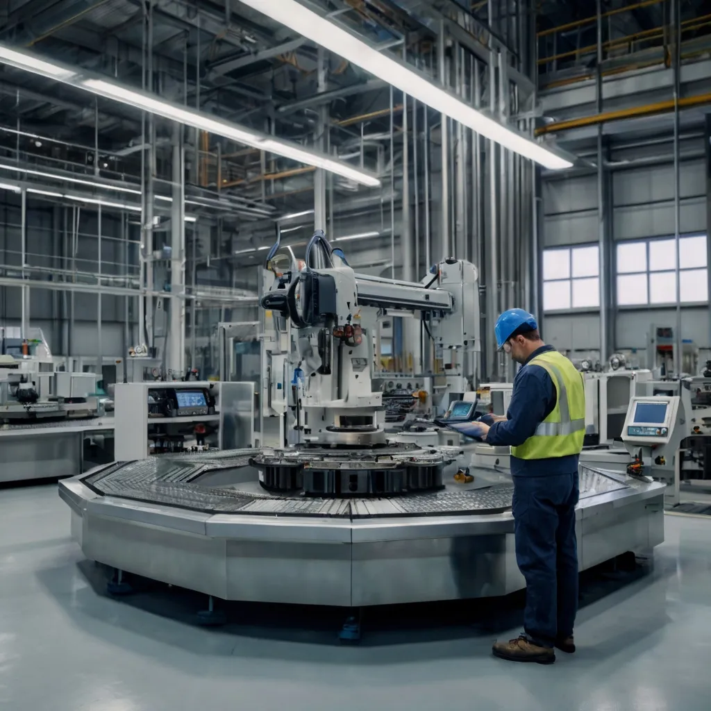 Operator checking the CNC Machine